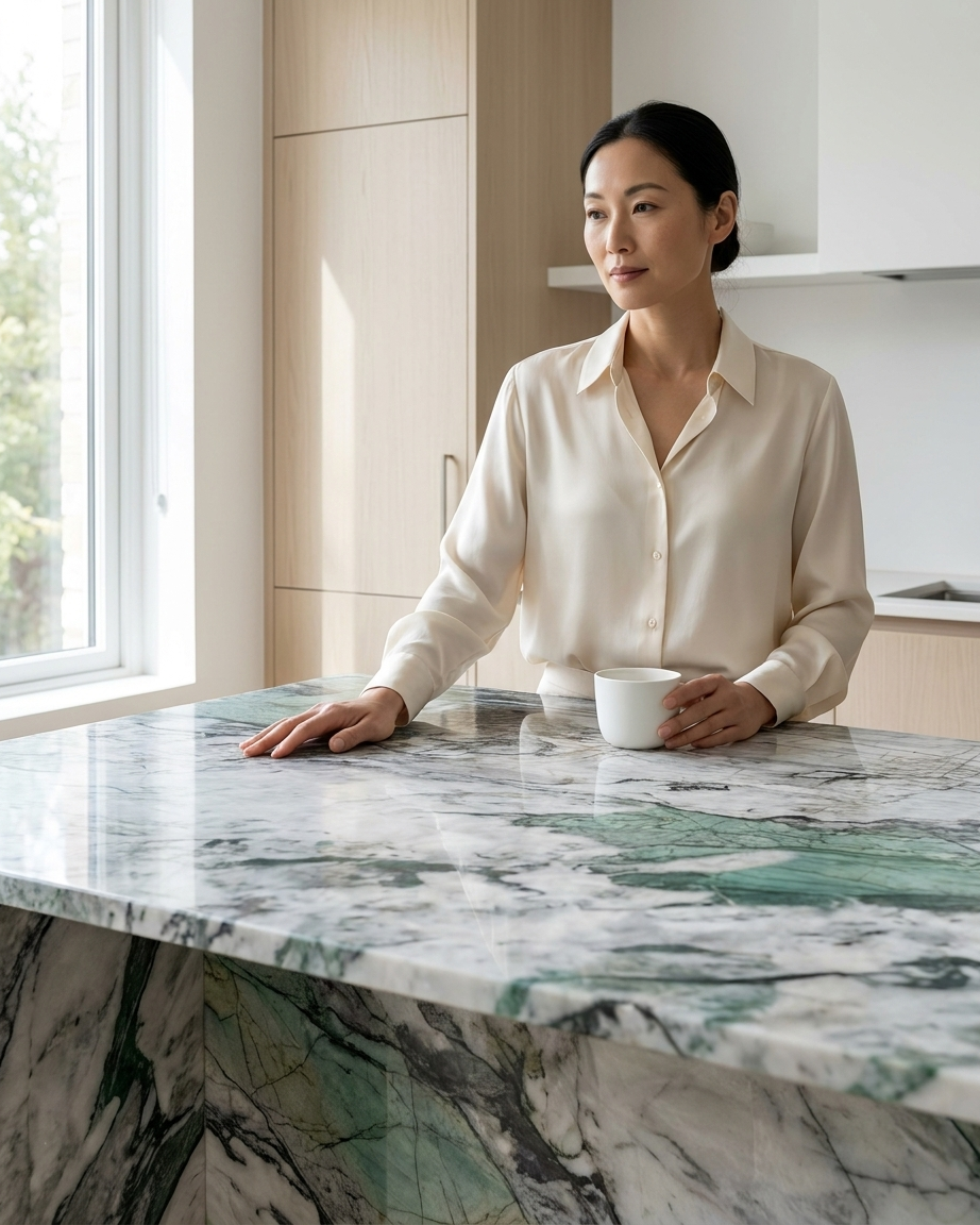 Grey White Marble Slab