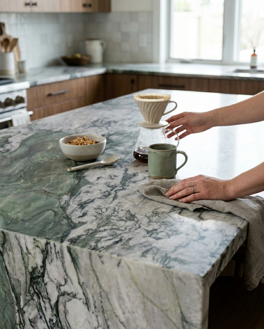 Forest Green Marble Slab